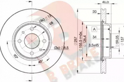 R BRAKE 78rbd25056 -  Тормозной диск